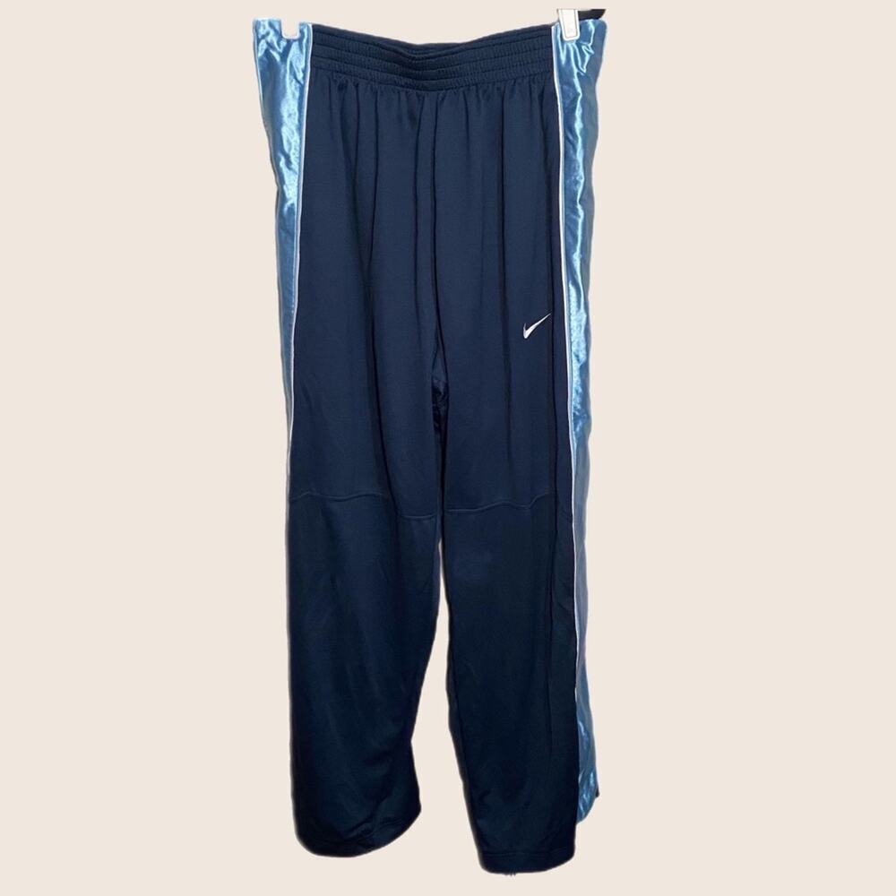 Nike Pants Mens Blue Basketball Warmup Breakaway Tear Away Full Snap Y2K large